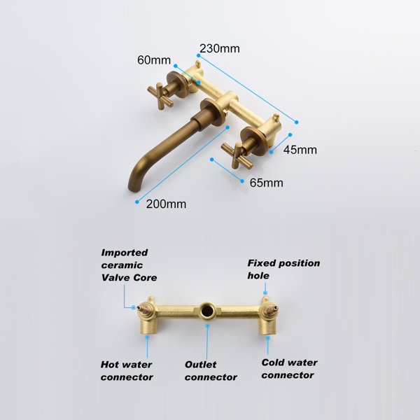 Wexeon Wall Mounted Optional 2-handle Bathroom Faucet